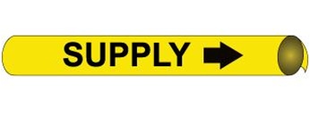 Yellow Supply, Pre-coiled and Strap On Pipe Markers - Available in 8 Sizes