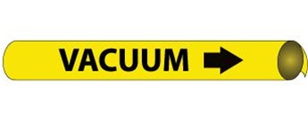 Yellow Vacuum, Pre-coiled and Strap On Pipe Markers - Available in 8 Sizes