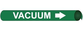 Green Vacuum, Pre-coiled and Strap On Pipe Markers - Available in 8 Sizes