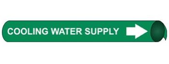 Cooling Water Supply Pre-coiled and Strap On Pipe Markers - Available in 8 Sizes