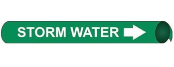 Storm Water, Pre-coiled and Strap On Pipe Markers - Available in 8 Sizes