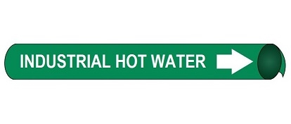 Industrial Hot Water Pre-coiled and Strap On Pipe Markers - Available in 8 Sizes