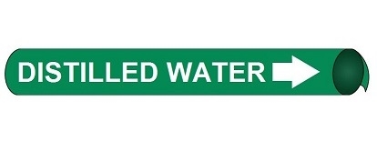 Distilled Water Pre-coiled and Strap On Pipe Markers - Available in 8 Sizes