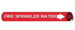 Fire Sprinkler Water Pre-coiled and Strap On Pipe Markers - Available in 8 Sizes