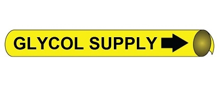 Glycol Supply Pre-coiled and Strap On Pipe Markers - Available in 8 Sizes