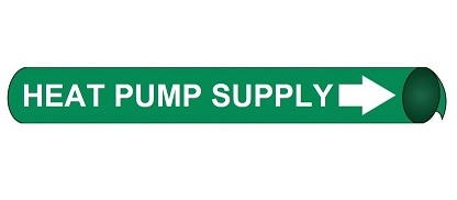 Heat Pump Supply Pre-coiled and Strap On Pipe Markers - Available in 8 Sizes