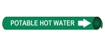 Potable Hot Water Pre-coiled and Strap On Pipe Markers - Available in 8 Sizes