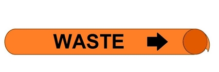 Waste, Pre-coiled and Strap On Pipe Markers - Available in 8 Sizes