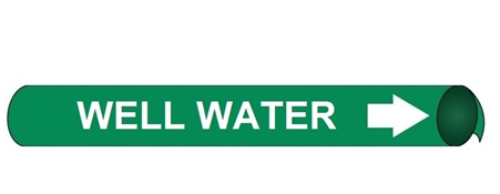 Well Water, Pre-coiled and Strap On Pipe Markers - Available in 8 Sizes