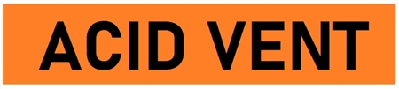Self-Adhesive, ACID VENT Pipe Marker - Choose from 5 Sizes