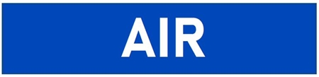 Self-Adhesive, White/Blue, AIR Pipe Marker - Choose from 5 Sizes