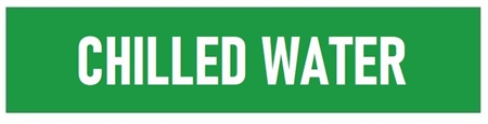 Self-Adhesive, CHILLED WATER Pipe Marker - Choose from 5 Sizes