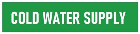 Self-Adhesive COLD WATER SUPPLY Pipe Marker - Choose from 5 Sizes