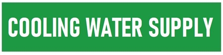 Self-Adhesive, COOLING WATER SUPPLY, Pipe Marker - Choose from 5 Sizes