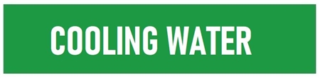 Self-Adhesive, COOLING WATER, Pipe Marker - Choose from 5 Sizes