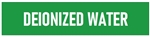 Self-Adhesive, DEIONIZED WATER, Pipe Marker - Choose from 5 Sizes