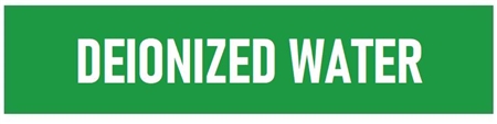 Self-Adhesive, DEIONIZED WATER, Pipe Marker - Choose from 5 Sizes