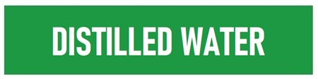 Self-Adhesive, DISTILLED WATER, Pipe Marker - Choose from 5 Sizes