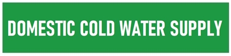 Self-Adhesive, DOMESTIC COLD  WATER SUPPLY, Pipe Marker - Choose from 5 Sizes