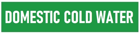 Self-Adhesive, DOMESTIC COLD WATER, Pipe Marker - Choose from 5 Sizes