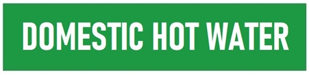 Self-Adhesive, DOMESTIC HOT WATER, Pipe Marker - Choose from 5 Sizes