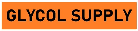 Orange Self-Adhesive, GLYCOL SUPPLY, Pipe Marker - Choose from 5 Sizes
