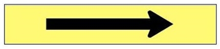 FLOW ARROW Black on Yellow - Use with STYLE A Markers 2 1/4 X 12 For Pipes 2-1/2 to 6 outside diameter