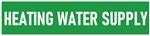 Green Self-Adhesive, HEATING WATER SUPPLY, Pipe Marker - Choose from 5 Sizes
