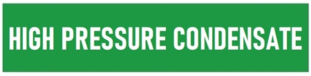 Green Self-Adhesive, HIGH PRESSURE CONDENSATE, Pipe Marker - Choose from 5 Sizes