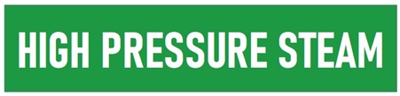 Green Self-Adhesive, HIGH PRESSURE STEAM, Pipe Marker - Choose from 5 Sizes