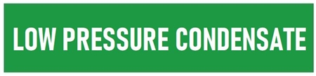 Green Self-Adhesive, LOW PRESSURE CONDENSATE, Pipe Marker - Choose from 5 Sizes