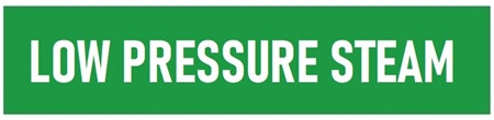 Green Self-Adhesive, LOW PRESSURE STEAM, Pipe Marker - Choose from 5 Sizes