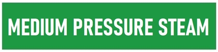 Green Self-Adhesive, MEDIUM PRESSURE STEAM, Pipe Marker - Choose from 5 Sizes