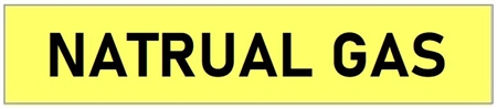 Self-Adhesive, NATURAL GAS, Pipe Marker - Choose from 5 Sizes