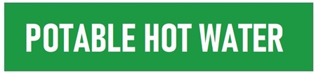 POTABLE HOT WATER, Self-Adhesive Pipe Marker - Choose from 5 Sizes