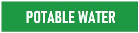 Self-Adhesive, POTABLE WATER, Pipe Marker - Choose from 5 Sizes