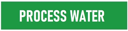 Self-Adhesive, PROCESS WATER, Pipe Marker - Choose from 5 Sizes