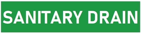 Self-Adhesive, SANITARY DRAIN, Pipe Marker - Choose from 5 Sizes