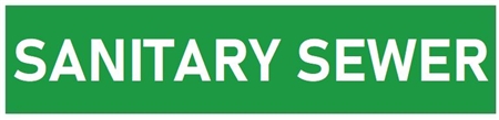 Self-Adhesive, SANITARY SEWER, Pipe Marker - Choose from 5 Sizes