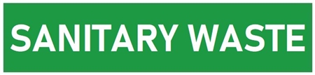 SANITARY WASTE, Pipe Marker - Choose from 5 Sizes