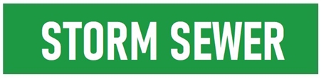 STORM SEWER, Self-Adhesive Pipe Marker - Choose from 5 Sizes