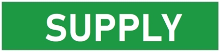 Green Self-Adhesive, SUPPLY, Pipe Marker - Choose from 5 Sizes