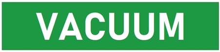 Green Self-Adhesive, VACUUM, Pipe Marker - Choose from 5 Sizes