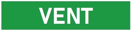 Self-Adhesive, VENT, Pipe Marker - Choose from 5 Sizes