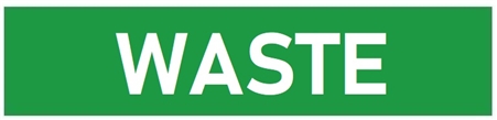 Green Self-Adhesive, WASTE, Pipe Marker - Choose from 5 Sizes