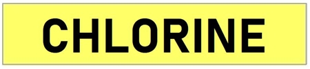 Yellow, Self-Adhesive, CHLORINE Pipe Marker Label- Choose from 5 Sizes