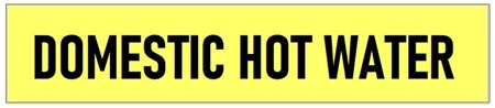 Self-Adhesive, DOMESTIC HOT WATER, Pipe Marker - Choose from 5 Sizes