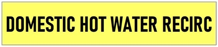 Self-Adhesive, DOMESTIC HOT WATER RECIRCULATION, Pipe Marker - Choose from 5 Sizes