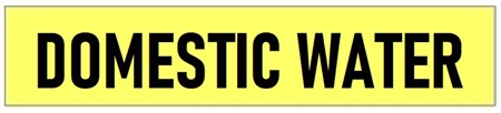 Self-Adhesive, DOMESTIC WATER, Pipe Marker - Choose from 5 Sizes
