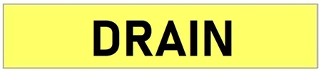 Yellow DRAIN, Self-Adhesive Pipe Marker - Choose from 5 Sizes